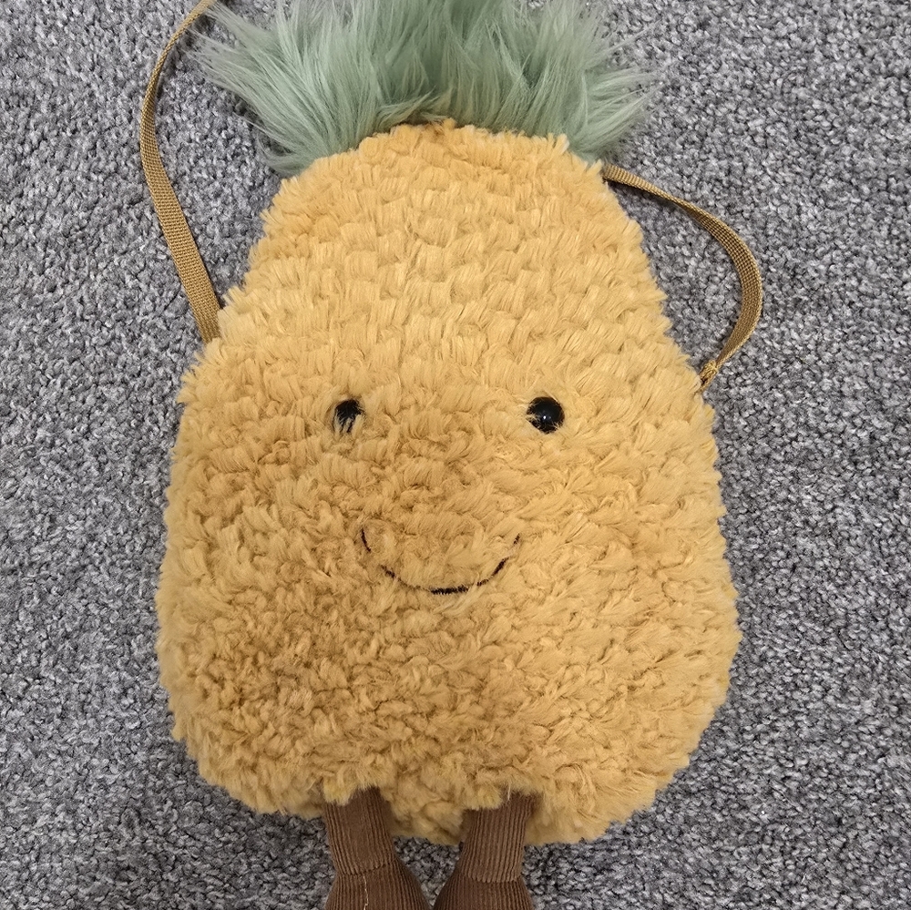 Jellycat Retired Pineapple Zipper Plush Bag With Strap - Picture 3 of 16